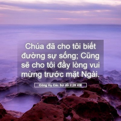 Picture 05 - Công Vụ Các Sứ đồ 2:28 VIE - Chúa đã cho tôi biết đường sự sống; - Bible Verse Picture