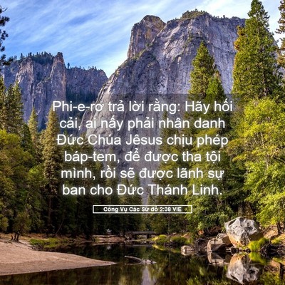 Picture 05 - Công Vụ Các Sứ đồ 2:38 VIE - Phi-e-rơ trả lời rằng: Hãy hối cải, - Bible Verse Picture