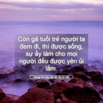 Picture 05 - Công Vụ Các Sứ đồ 20:12 VIE - Còn gã tuổi trẻ người ta đem đi, thì - Bible Verse Picture