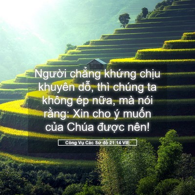 Picture 05 - Công Vụ Các Sứ đồ 21:14 VIE - Người chẳng khứng chịu khuyên dỗ, - Bible Verse Picture