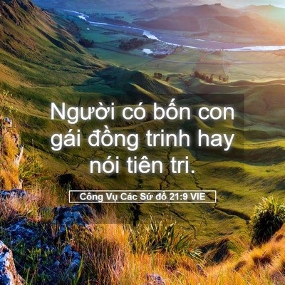 Picture 05 - Công Vụ Các Sứ đồ 21:9 VIE - Người có bốn con gái đồng trinh hay - Bible Verse Picture