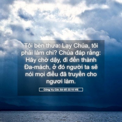 Picture 05 - Công Vụ Các Sứ đồ 22:10 VIE - Tôi bèn thưa: Lạy Chúa, tôi phải làm - Bible Verse Picture