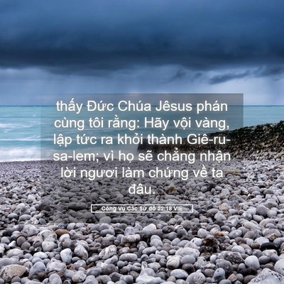Picture 05 - Công Vụ Các Sứ đồ 22:18 VIE - thấy Đức Chúa Jêsus phán cùng tôi - Bible Verse Picture