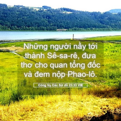 Picture 05 - Công Vụ Các Sứ đồ 23:33 VIE - Những người nầy tới thành Sê-sa-rê, - Bible Verse Picture