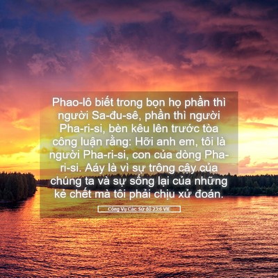 Picture 05 - Công Vụ Các Sứ đồ 23:6 VIE - Phao-lô biết trong bọn họ phần thì - Bible Verse Picture