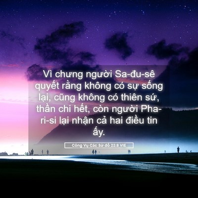 Picture 05 - Công Vụ Các Sứ đồ 23:8 VIE - Vì chưng người Sa-đu-sê quyết rằng - Bible Verse Picture