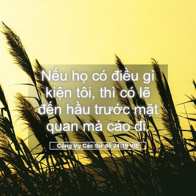 Picture 05 - Công Vụ Các Sứ đồ 24:19 VIE - Nếu họ có điều gì kiện tôi, thì có - Bible Verse Picture