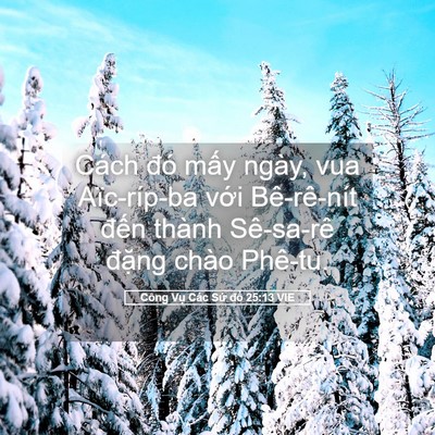 Picture 05 - Công Vụ Các Sứ đồ 25:13 VIE - Cách đó mấy ngày, vua Aïc-ríp-ba với - Bible Verse Picture