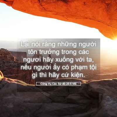 Picture 05 - Công Vụ Các Sứ đồ 25:5 VIE - Lại nói rằng những người tôn trưởng - Bible Verse Picture