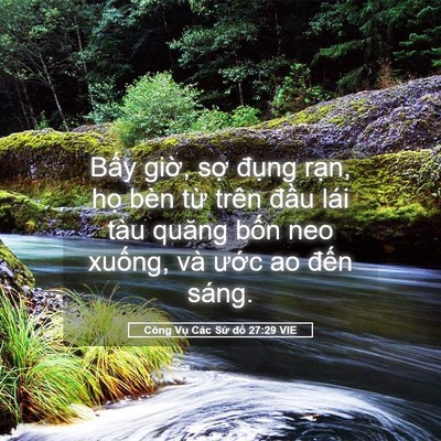 Picture 05 - Công Vụ Các Sứ đồ 27:29 VIE - Bấy giờ, sợ đụng rạn, họ bèn từ - Bible Verse Picture