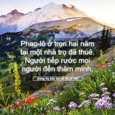 Picture 05 - Công Vụ Các Sứ đồ 28:30 VIE - Phao-lô ở trọn hai năm tại một nhà - Bible Verse Picture