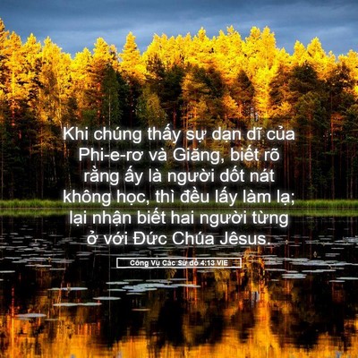 Picture 05 - Công Vụ Các Sứ đồ 4:13 VIE - Khi chúng thấy sự dạn dĩ của Phi-e-rơ - Bible Verse Picture