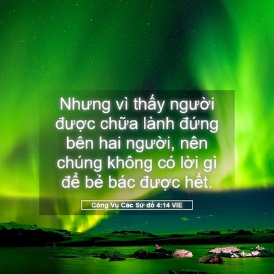 Picture 05 - Công Vụ Các Sứ đồ 4:14 VIE - Nhưng vì thấy người được chữa lành - Bible Verse Picture