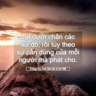 Picture 05 - Công Vụ Các Sứ đồ 4:35 VIE - đặt dưới chân các sứ đồ; rồi tùy - Bible Verse Picture