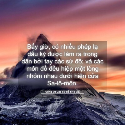 Picture 05 - Công Vụ Các Sứ đồ 5:12 VIE - Bấy giờ, có nhiều phép lạ dấu kỳ - Bible Verse Picture