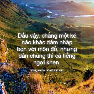Picture 05 - Công Vụ Các Sứ đồ 5:13 VIE - Dầu vậy, chẳng một kẻ nào khác dám - Bible Verse Picture