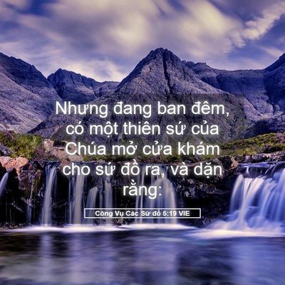 Picture 05 - Công Vụ Các Sứ đồ 5:19 VIE - Nhưng đang ban đêm, có một thiên sứ - Bible Verse Picture