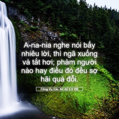 Picture 05 - Công Vụ Các Sứ đồ 5:5 VIE - A-na-nia nghe nói bấy nhiêu lời, thì ngã - Bible Verse Picture