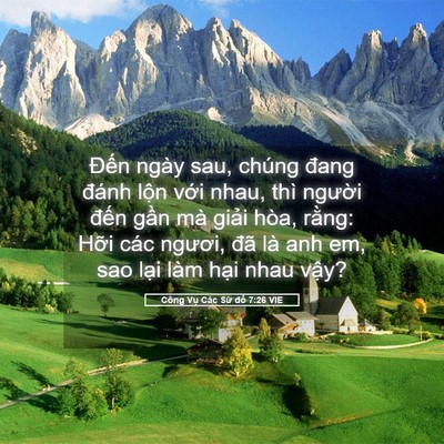 Picture 05 - Công Vụ Các Sứ đồ 7:26 VIE - Đến ngày sau, chúng đang đánh lộn với - Bible Verse Picture