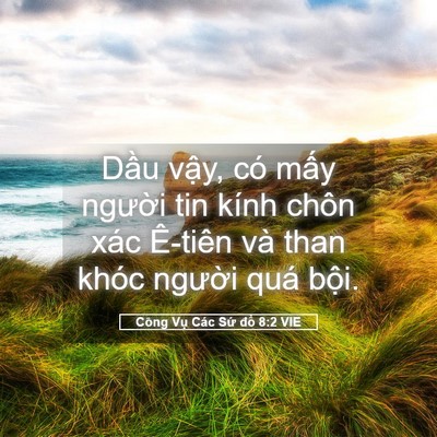 Picture 05 - Công Vụ Các Sứ đồ 8:2 VIE - Dầu vậy, có mấy người tin kính chôn - Bible Verse Picture
