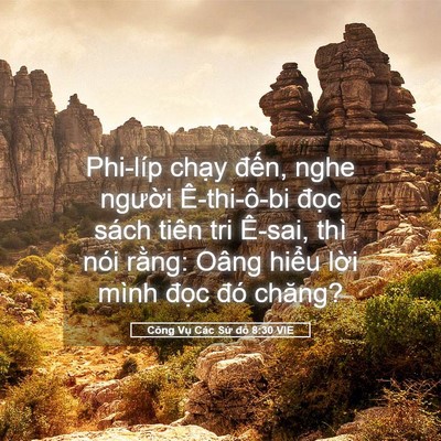 Picture 05 - Công Vụ Các Sứ đồ 8:30 VIE - Phi-líp chạy đến, nghe người - Bible Verse Picture