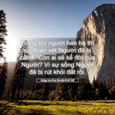 Picture 05 - Công Vụ Các Sứ đồ 8:33 VIE - Trong khi người hèn hạ thì sự đoán - Bible Verse Picture