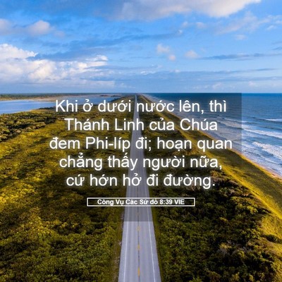 Picture 05 - Công Vụ Các Sứ đồ 8:39 VIE - Khi ở dưới nước lên, thì Thánh Linh - Bible Verse Picture