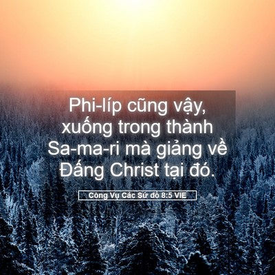 Picture 05 - Công Vụ Các Sứ đồ 8:5 VIE - Phi-líp cũng vậy, xuống trong thành - Bible Verse Picture