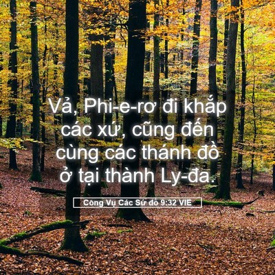 Picture 05 - Công Vụ Các Sứ đồ 9:32 VIE - Vả, Phi-e-rơ đi khắp các xứ, cũng - Bible Verse Picture