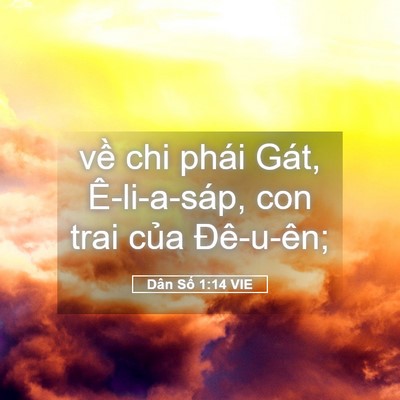 Picture 05 - Dân Số 1:14 VIE - về chi phái Gát, Ê-li-a-sáp, con trai của - Bible Verse Picture