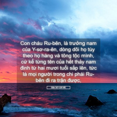 Picture 05 - Dân Số 1:20 VIE - Con cháu Ru-bên, là trưởng nam của - Bible Verse Picture