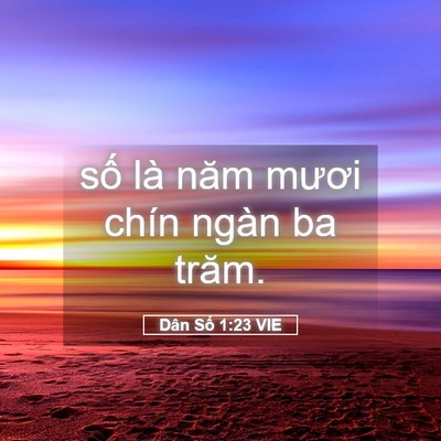 Picture 05 - Dân Số 1:23 VIE - số là năm mươi chín ngàn ba - Bible Verse Picture