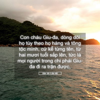 Picture 05 - Dân Số 1:26 VIE - Con cháu Giu-đa, dòng dõi họ tùy theo họ - Bible Verse Picture