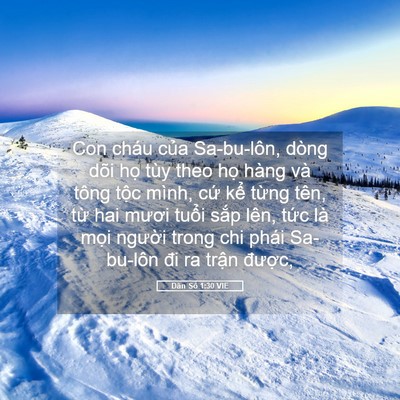 Picture 05 - Dân Số 1:30 VIE - Con cháu của Sa-bu-lôn, dòng dõi họ tùy - Bible Verse Picture