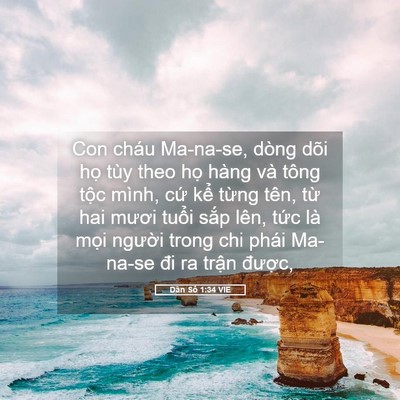 Picture 05 - Dân Số 1:34 VIE - Con cháu Ma-na-se, dòng dõi họ tùy theo - Bible Verse Picture