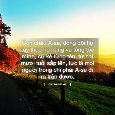 Picture 05 - Dân Số 1:40 VIE - Con cháu A-se, dòng dõi họ tùy theo họ - Bible Verse Picture