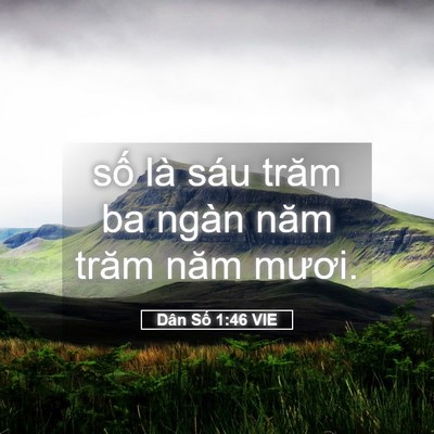 Picture 05 - Dân Số 1:46 VIE - số là sáu trăm ba ngàn năm trăm năm - Bible Verse Picture