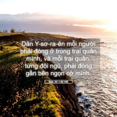 Picture 05 - Dân Số 1:52 VIE - Dân Y-sơ-ra-ên mỗi người phải đóng - Bible Verse Picture