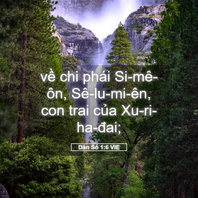 Picture 05 - Dân Số 1:6 VIE - về chi phái Si-mê-ôn, Sê-lu-mi-ên, con - Bible Verse Picture