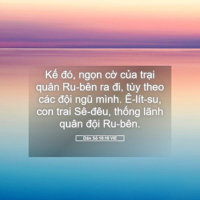 Picture 05 - Dân Số 10:18 VIE - Kế đó, ngọn cờ của trại quân Ru-bên - Bible Verse Picture