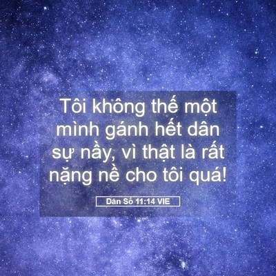 Picture 05 - Dân Số 11:14 VIE - Tôi không thế một mình gánh hết dân - Bible Verse Picture