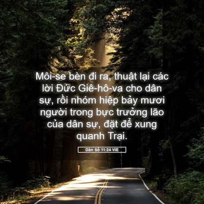 Picture 05 - Dân Số 11:24 VIE - Môi-se bèn đi ra, thuật lại các lời - Bible Verse Picture