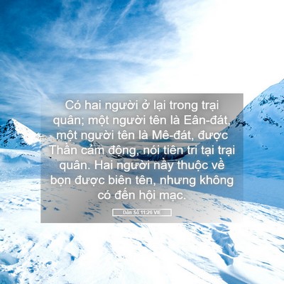 Picture 05 - Dân Số 11:26 VIE - Có hai người ở lại trong trại quân; - Bible Verse Picture