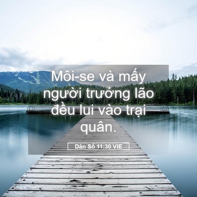 Picture 05 - Dân Số 11:30 VIE - Môi-se và mấy người trưởng lão đều - Bible Verse Picture