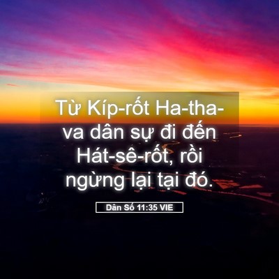 Picture 05 - Dân Số 11:35 VIE - Từ Kíp-rốt Ha-tha-va dân sự đi đến - Bible Verse Picture