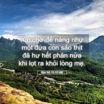 Picture 05 - Dân Số 12:12 VIE - Xin chớ để nàng như một đứa con sảo - Bible Verse Picture