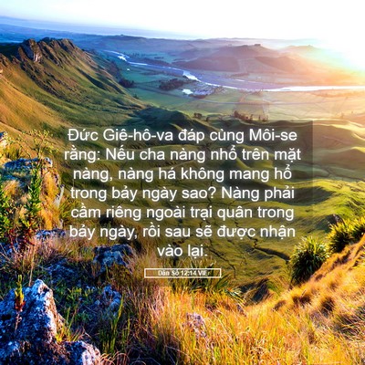 Picture 05 - Dân Số 12:14 VIE - Đức Giê-hô-va đáp cùng Môi-se rằng: - Bible Verse Picture