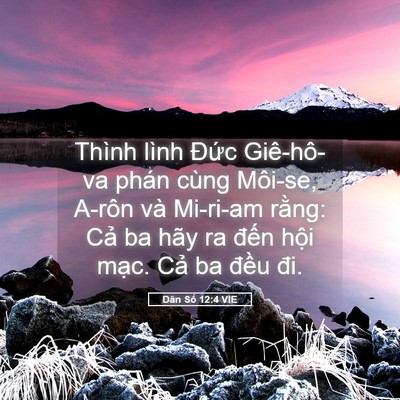 Picture 05 - Dân Số 12:4 VIE - Thình lình Đức Giê-hô-va phán cùng - Bible Verse Picture