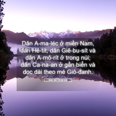 Picture 05 - Dân Số 13:29 VIE - Dân A-ma-léc ở miền Nam, dân Hê-tít, - Bible Verse Picture