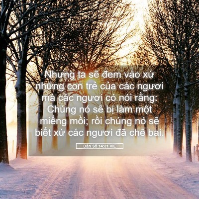 Picture 05 - Dân Số 14:31 VIE - Nhưng ta sẽ đem vào xứ những con trẻ - Bible Verse Picture